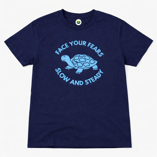 Short Sleeve Blue Face Your Fears tee